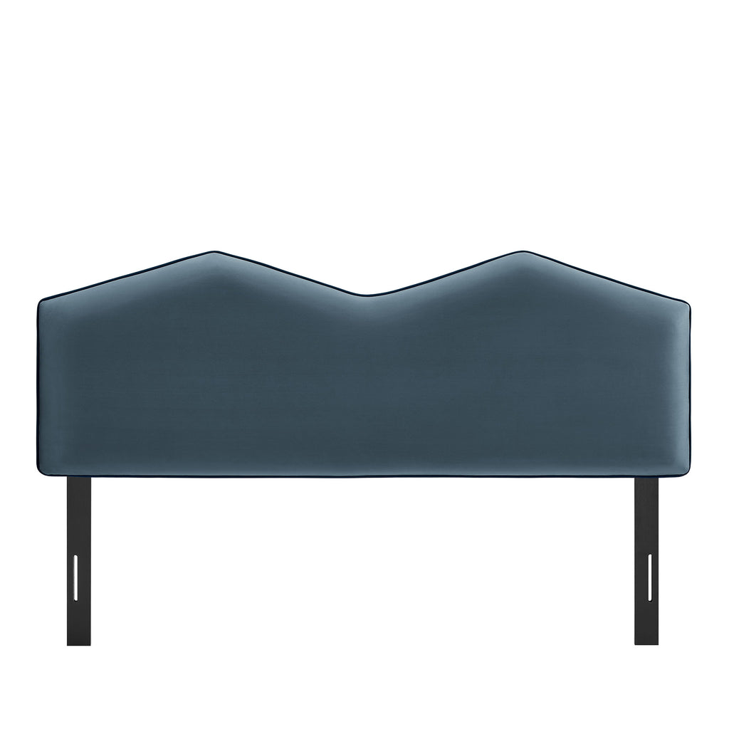 Cosette Performance Velvet Queen Size Headboard - Cadet Blue