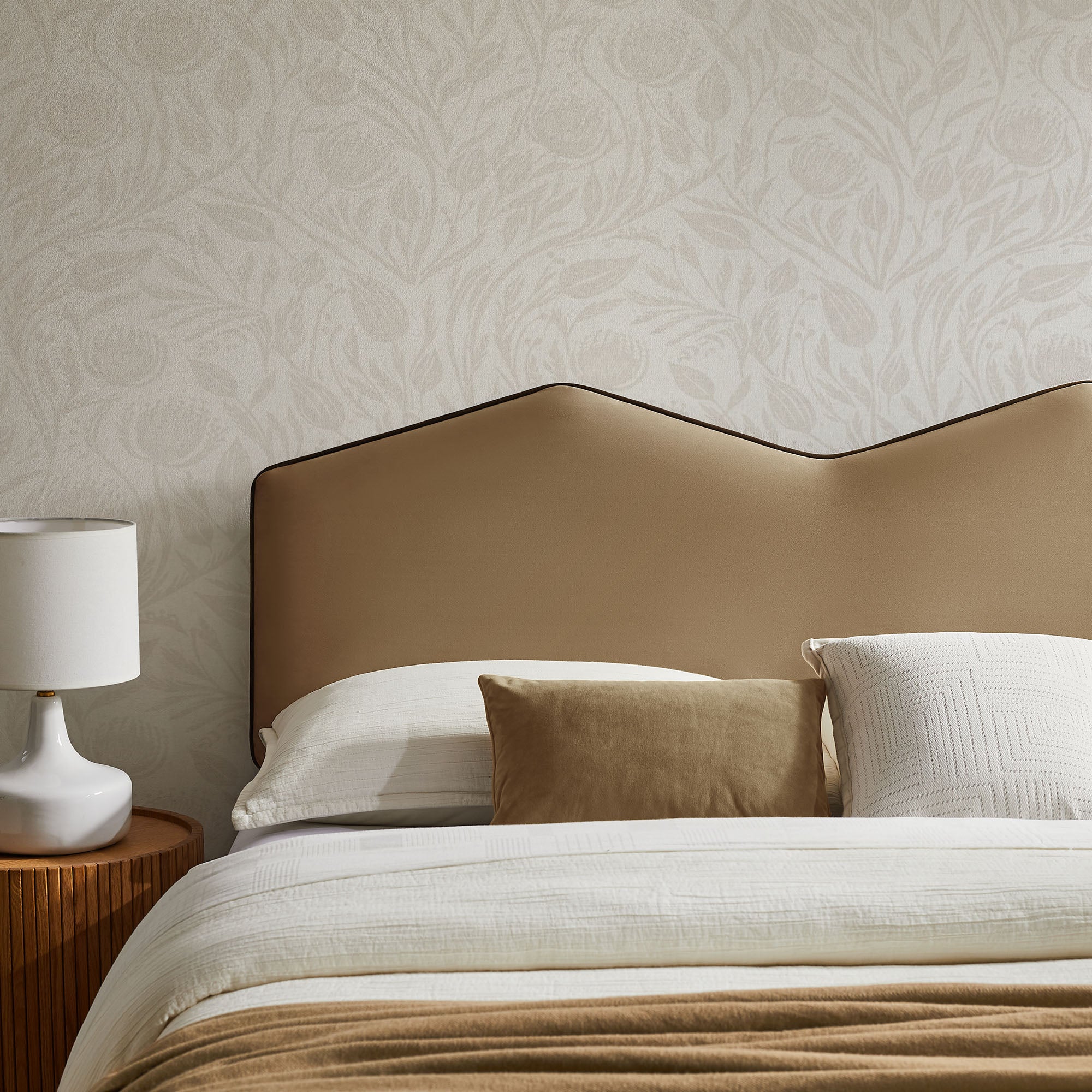 Cosette Performance Velvet Queen Size Headboard - Taupe