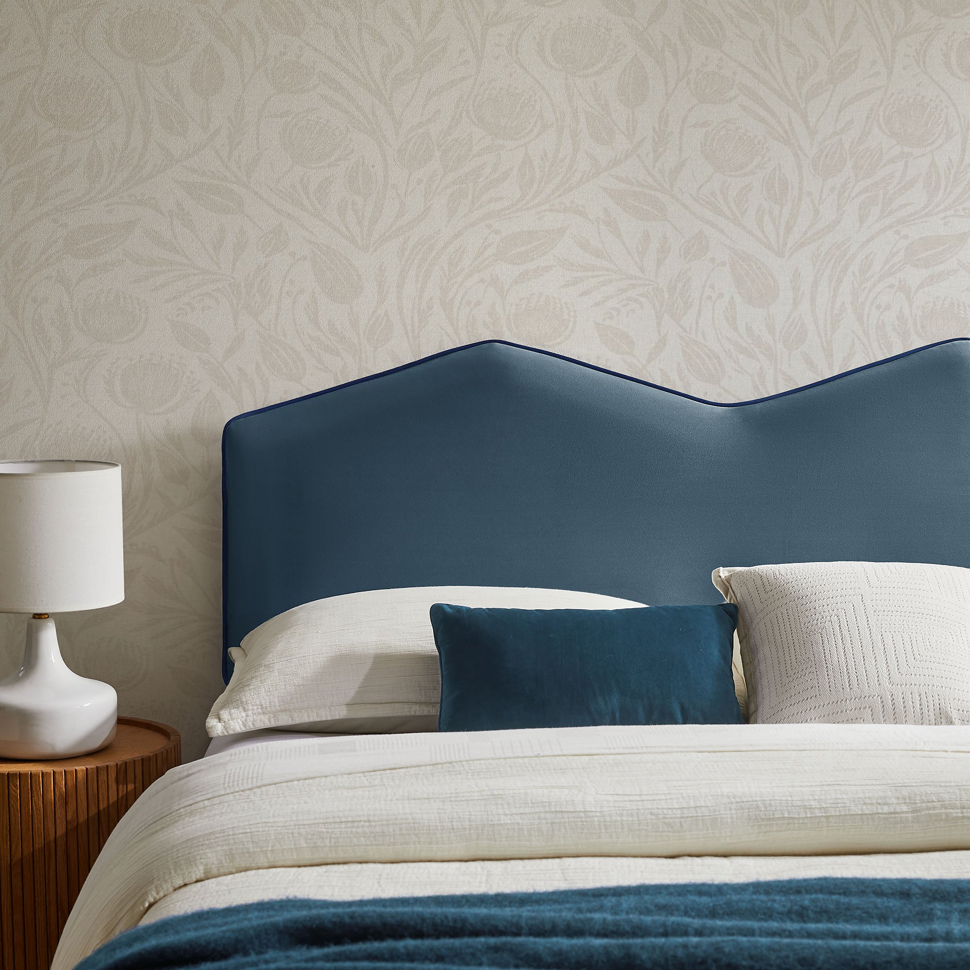 Cosette Performance Velvet King Size Headboard - Cadet Blue