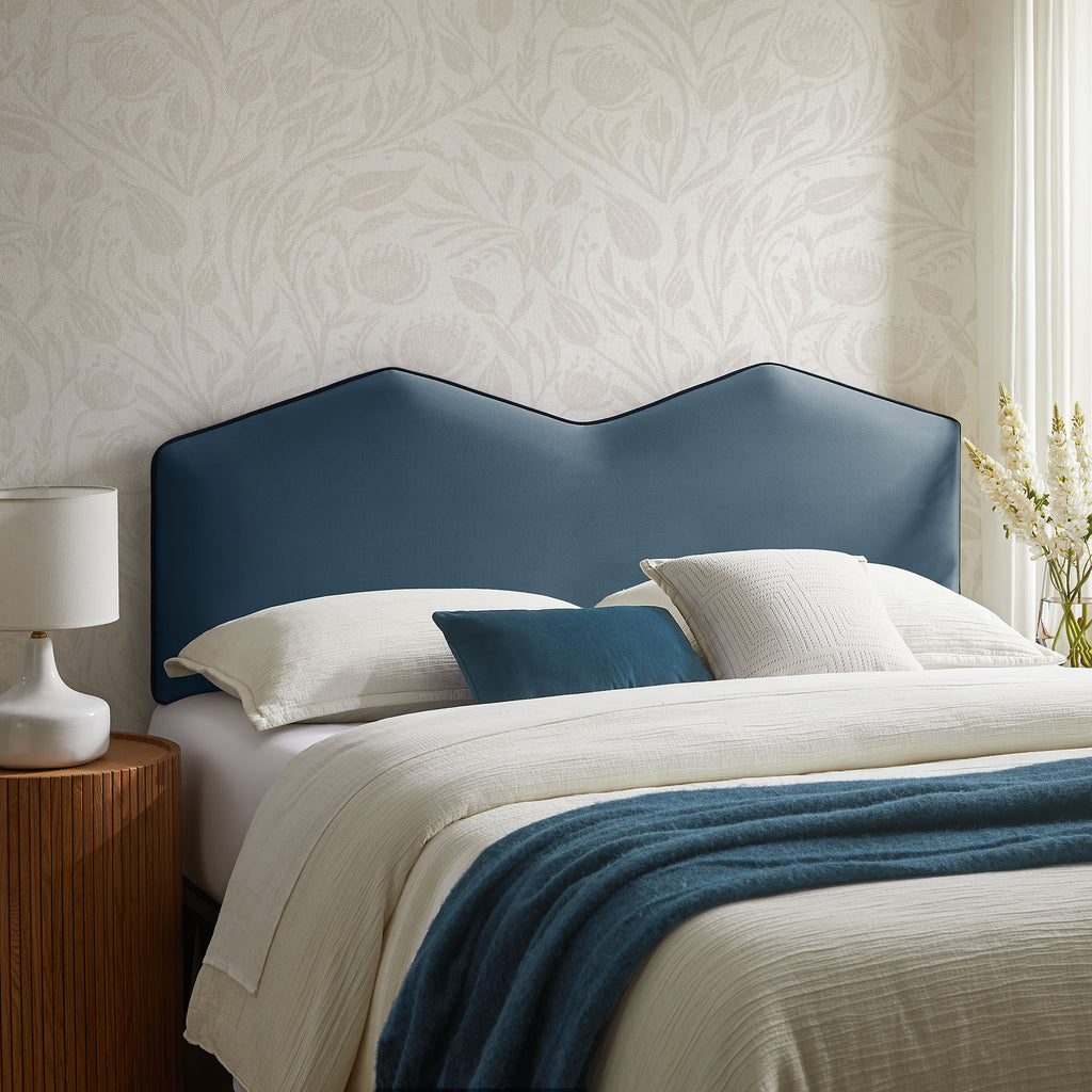 Cosette Performance Velvet King Size Headboard - Cadet Blue