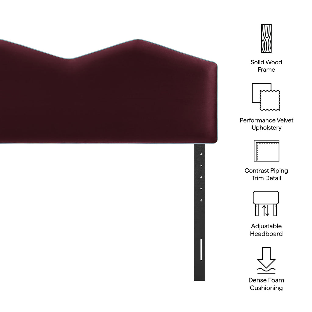 Cosette Performance Velvet King Size Headboard - Mulberry