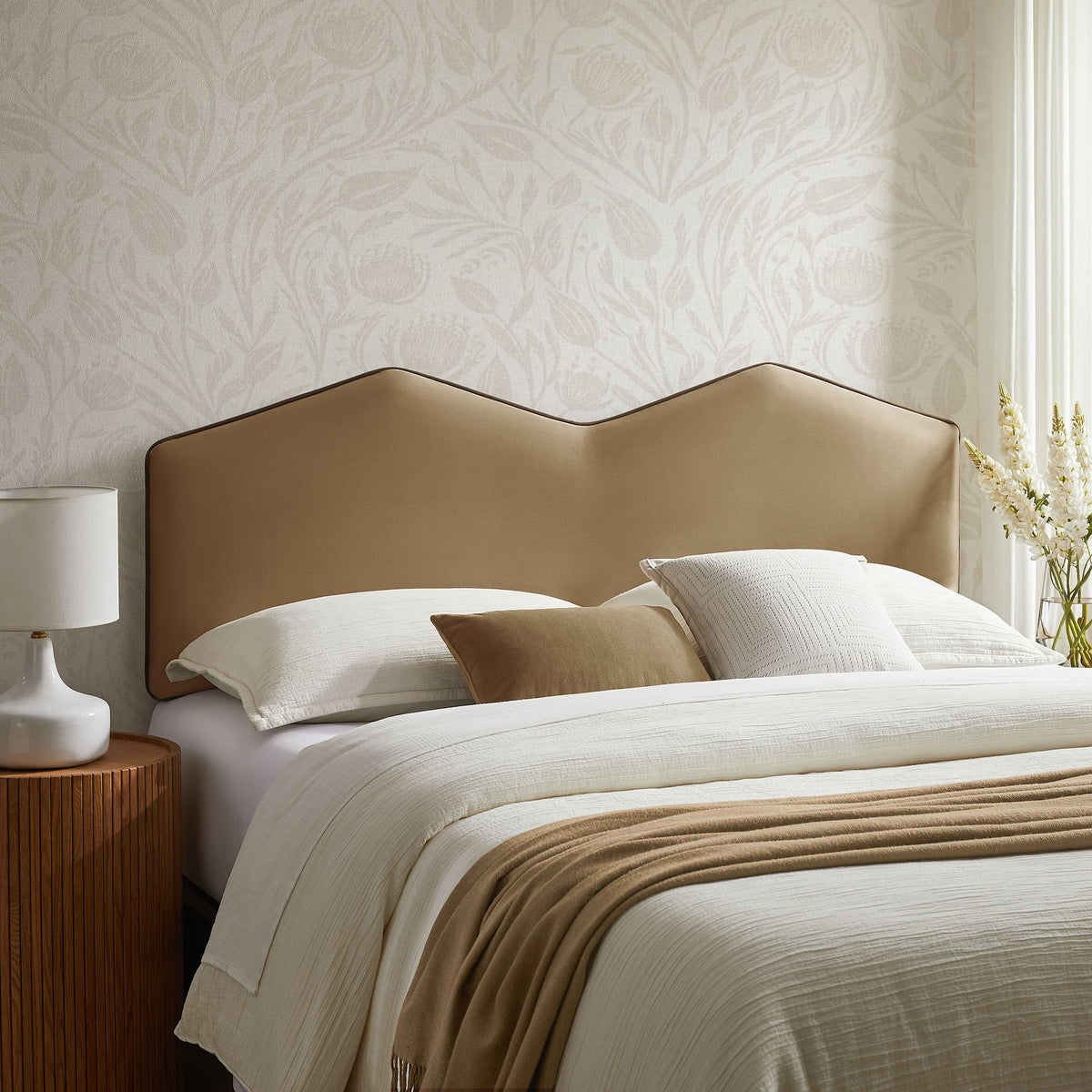 Cosette Performance Velvet King Size Headboard - Taupe