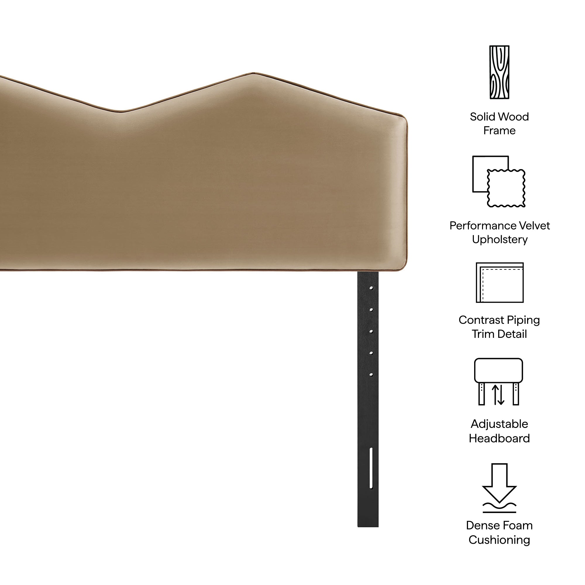 Cosette Performance Velvet King Size Headboard - Taupe