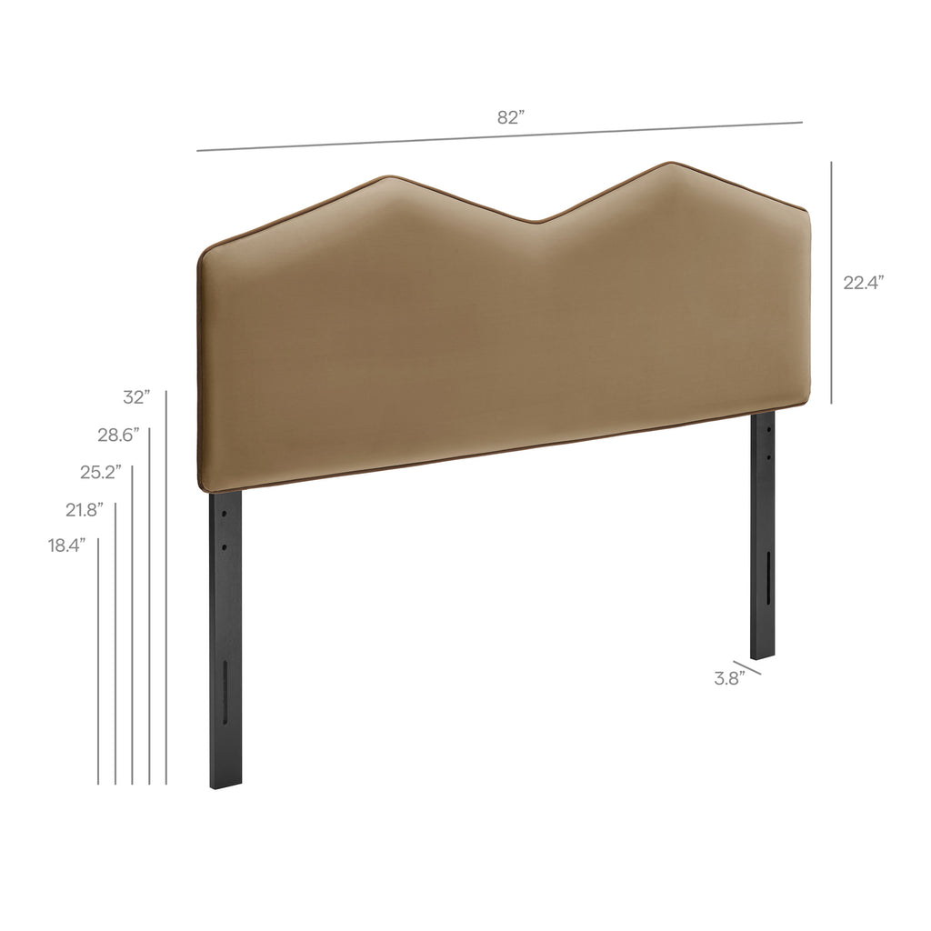 Cosette Performance Velvet King Size Headboard - Taupe