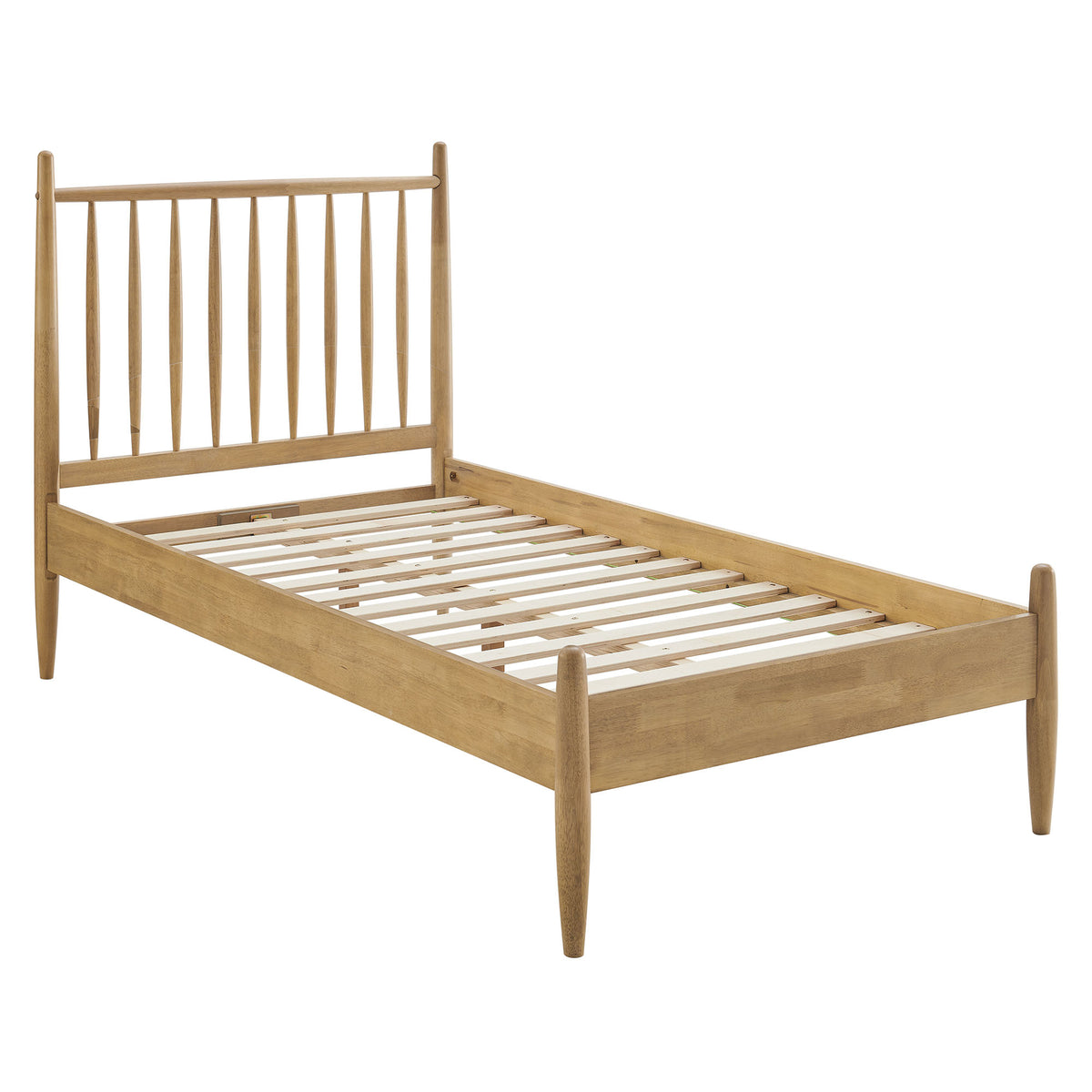 Zane Twin Size Spindle Bed Frame - Light Oak