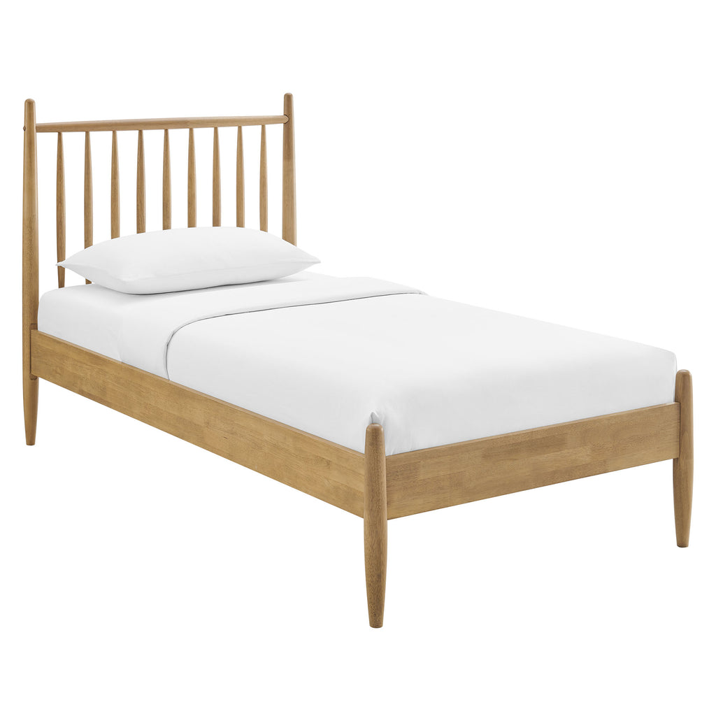 Zane Twin Size Spindle Bed Frame - Light Oak