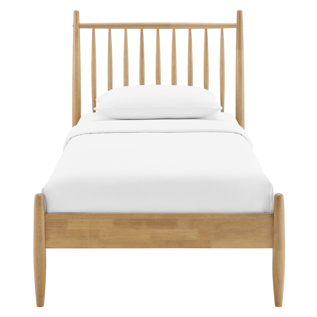 Zane Twin Size Spindle Bed Frame - Light Oak