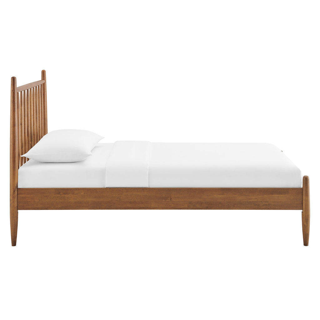 Zane Twin Size Spindle Bed Frame - Walnut