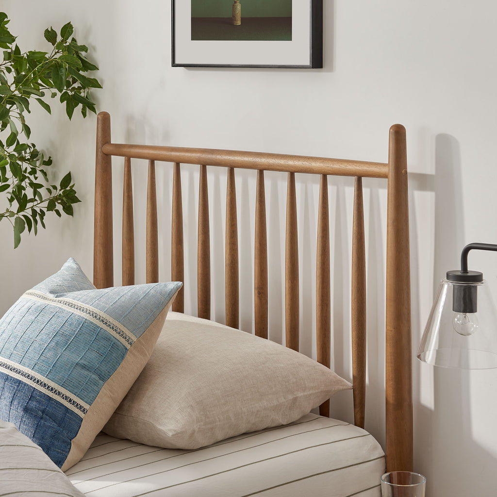 Zane Twin Size Spindle Bed Frame - Walnut