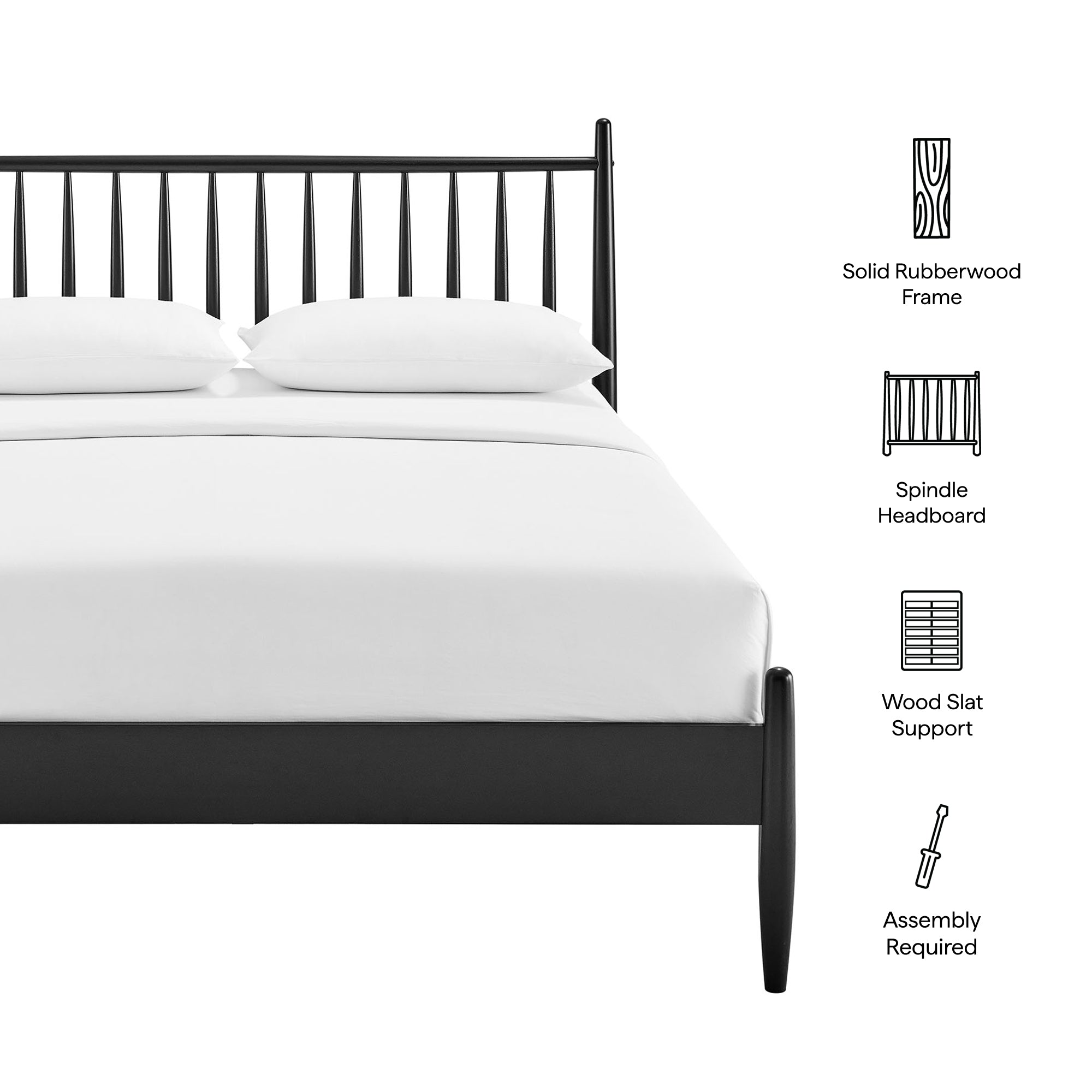 Zane Full Size Spindle Bed Frame - Black