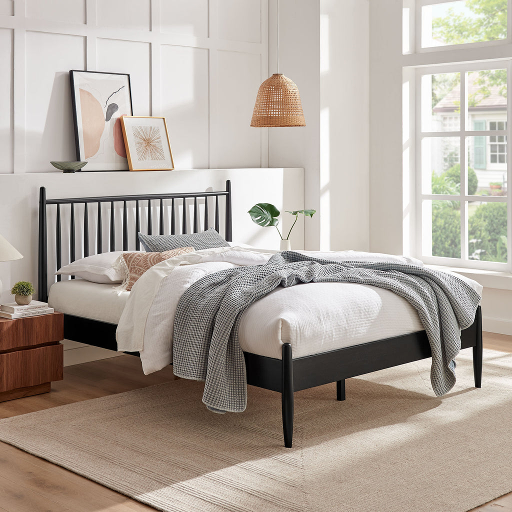 Zane Queen Size Spindle Bed - Black