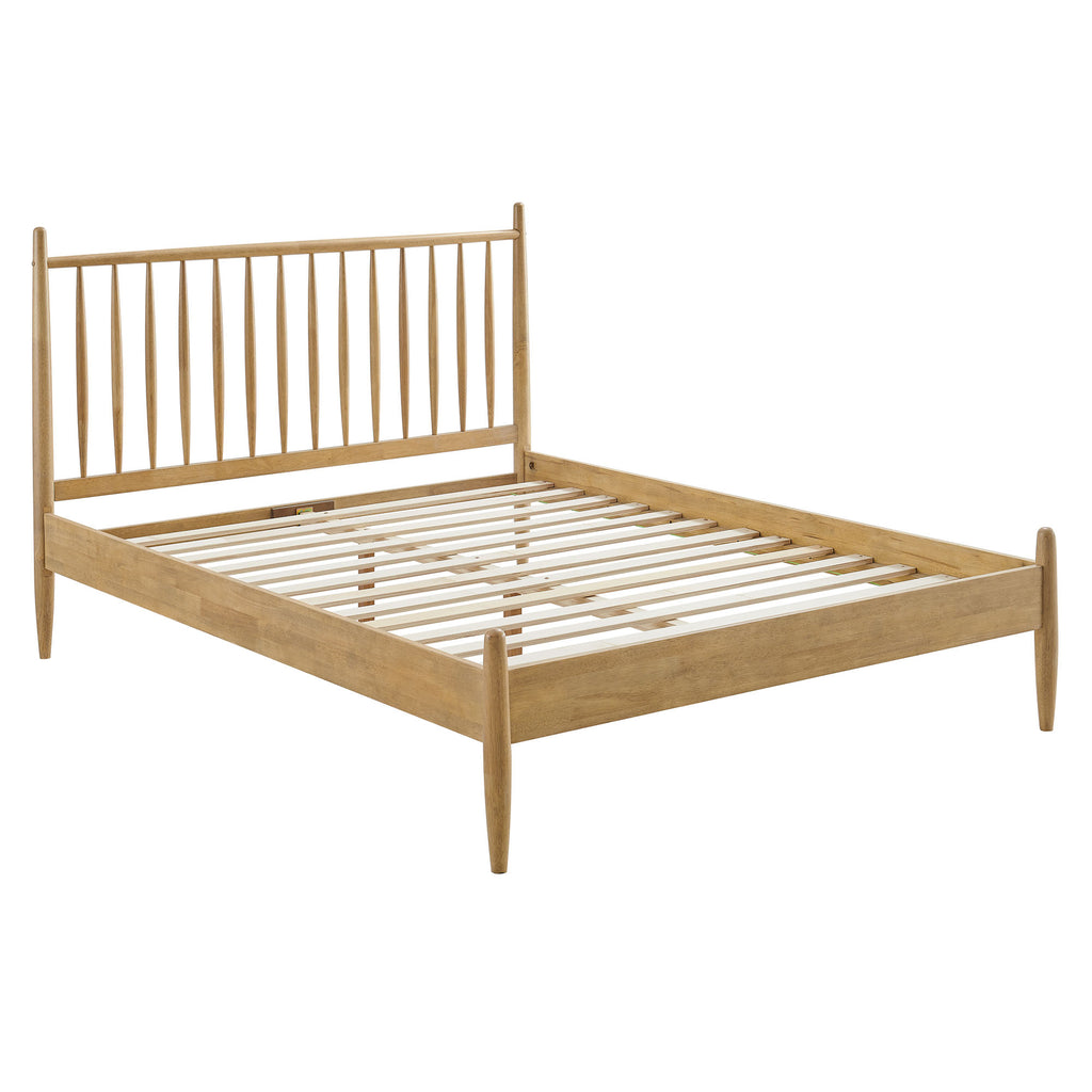 Zane Queen Size Spindle Bed - Light Oak