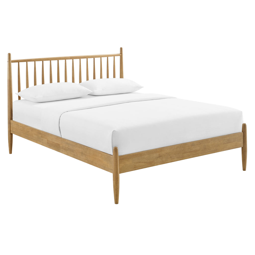 Zane Queen Size Spindle Bed - Light Oak