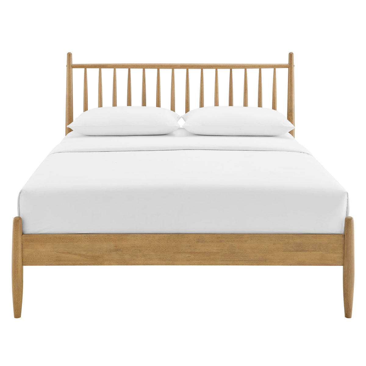 Zane Queen Size Spindle Bed - Light Oak