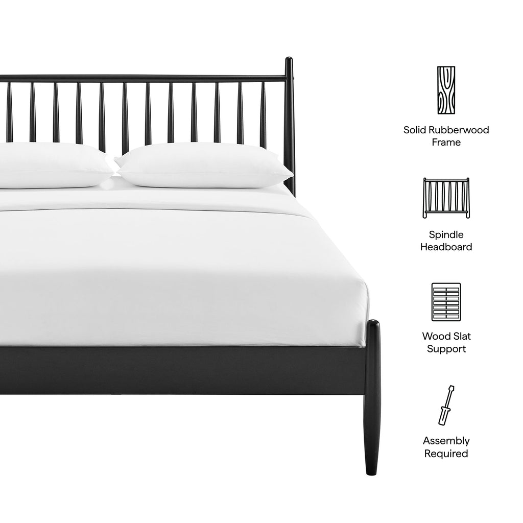 Zane King Size Spindle Bed - Black
