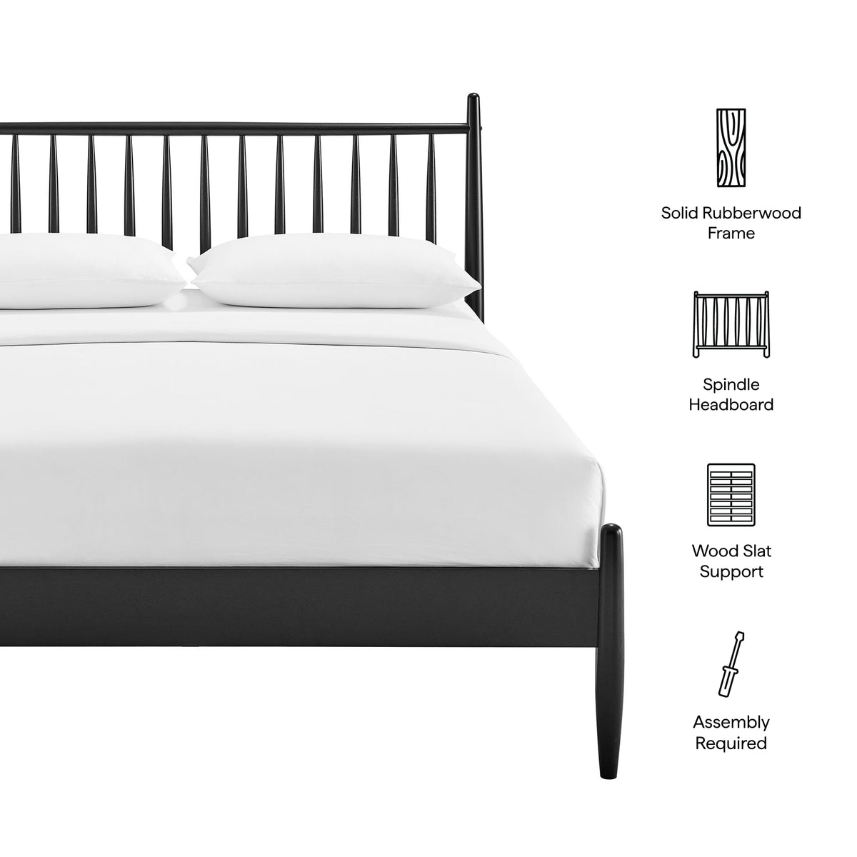 Zane King Size Spindle Bed - Black