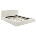 Luma Chenille Upholstered Queen Platform Bed Frame - Ivory Fabric