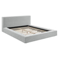Luma Chenille Upholstered Queen Platform Bed Frame - Light Gray Fabric