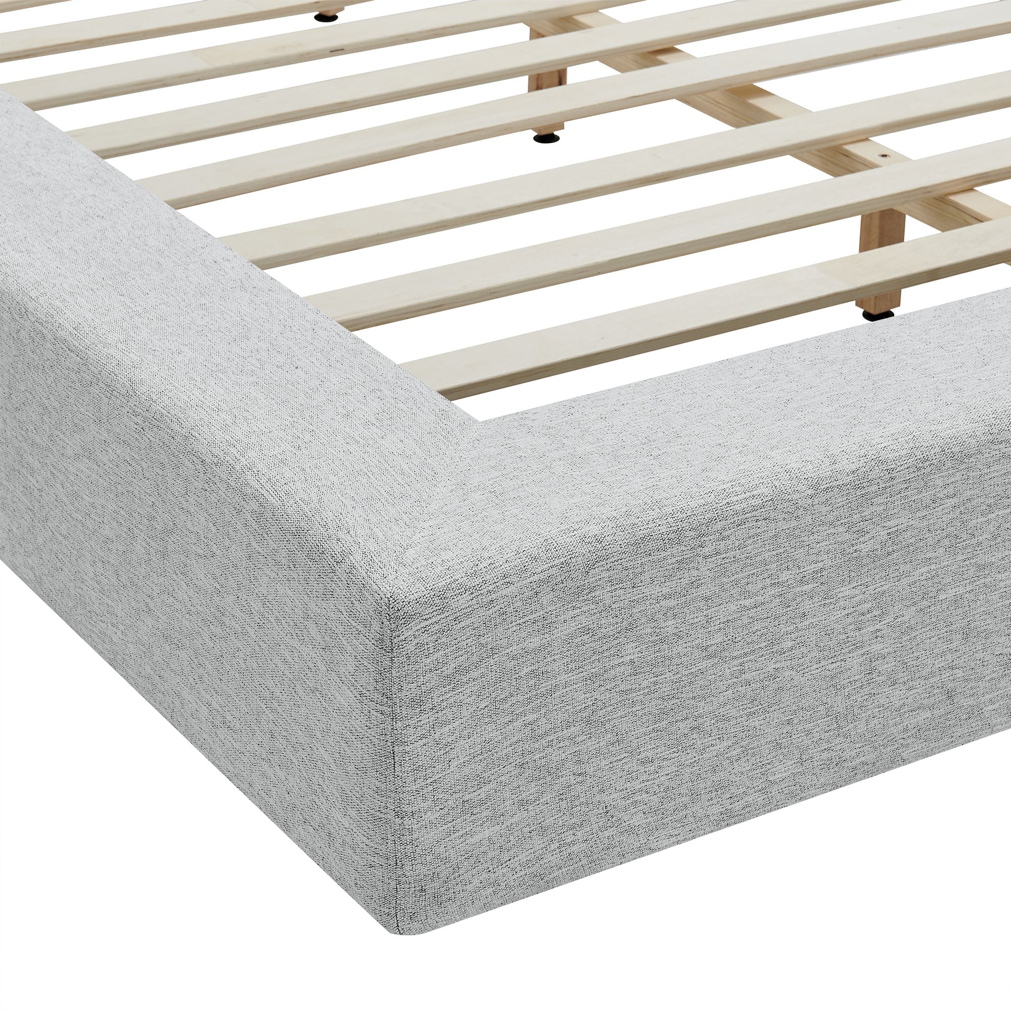 Luma Chenille Upholstered King Platform Bed Frame - Light Gray Fabric