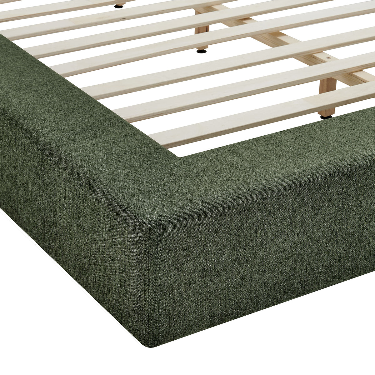 Luma Chenille Upholstered Queen Platform Bed Frame - Eucalyptus