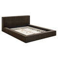 Luma Chenille Upholstered Queen Platform Bed Frame - Java