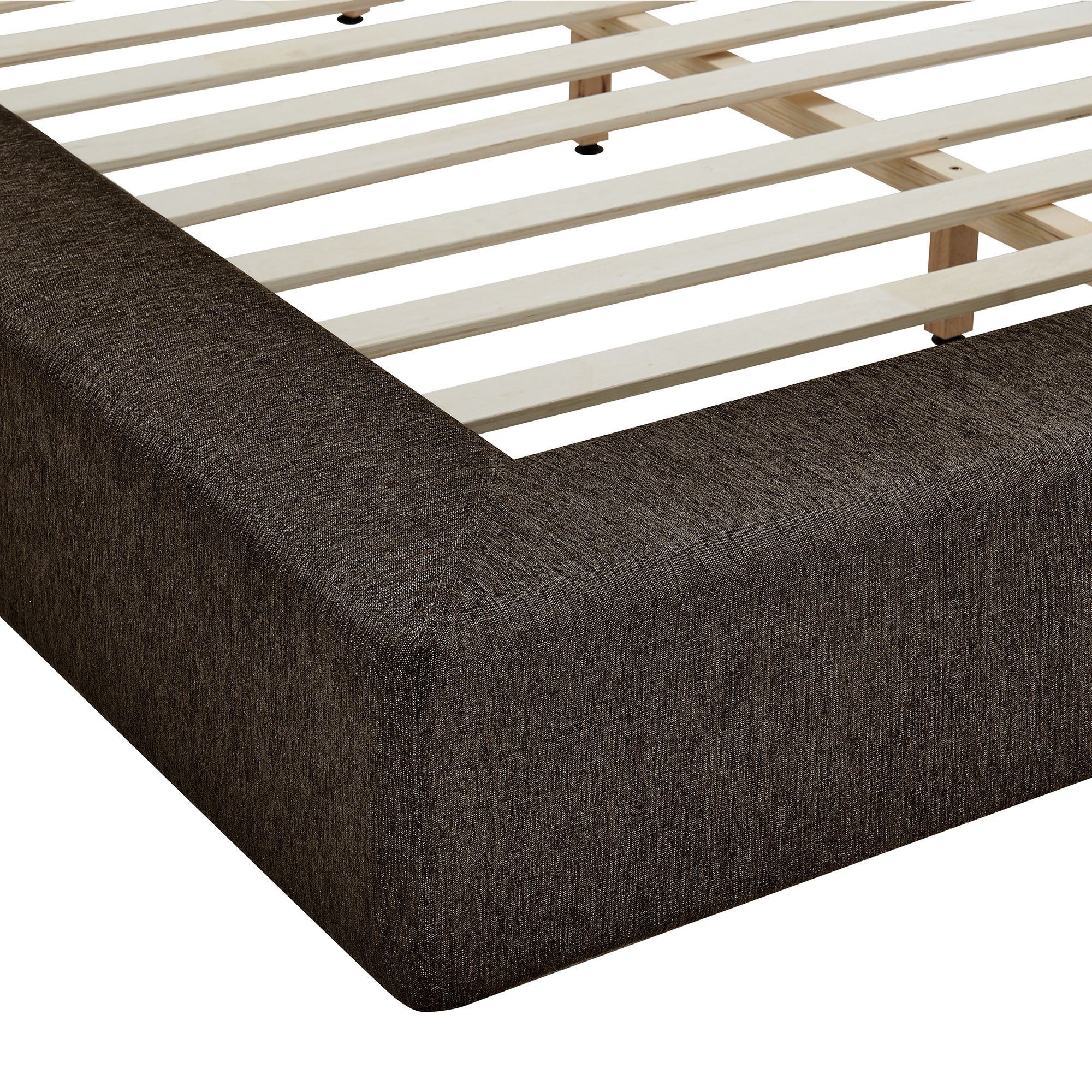 Luma Chenille Upholstered King Platform Bed Frame - Java