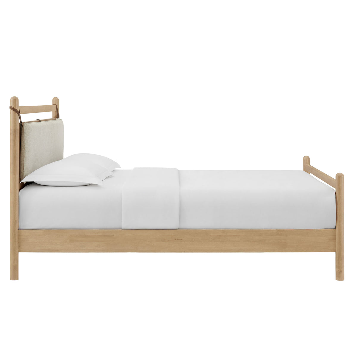 Leni Full Size Wood Platform Bed Frame - Light Oak Heathered Ivory