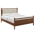 Leni Full Size Wood Platform Bed Frame - Walnut Heathered Ivory