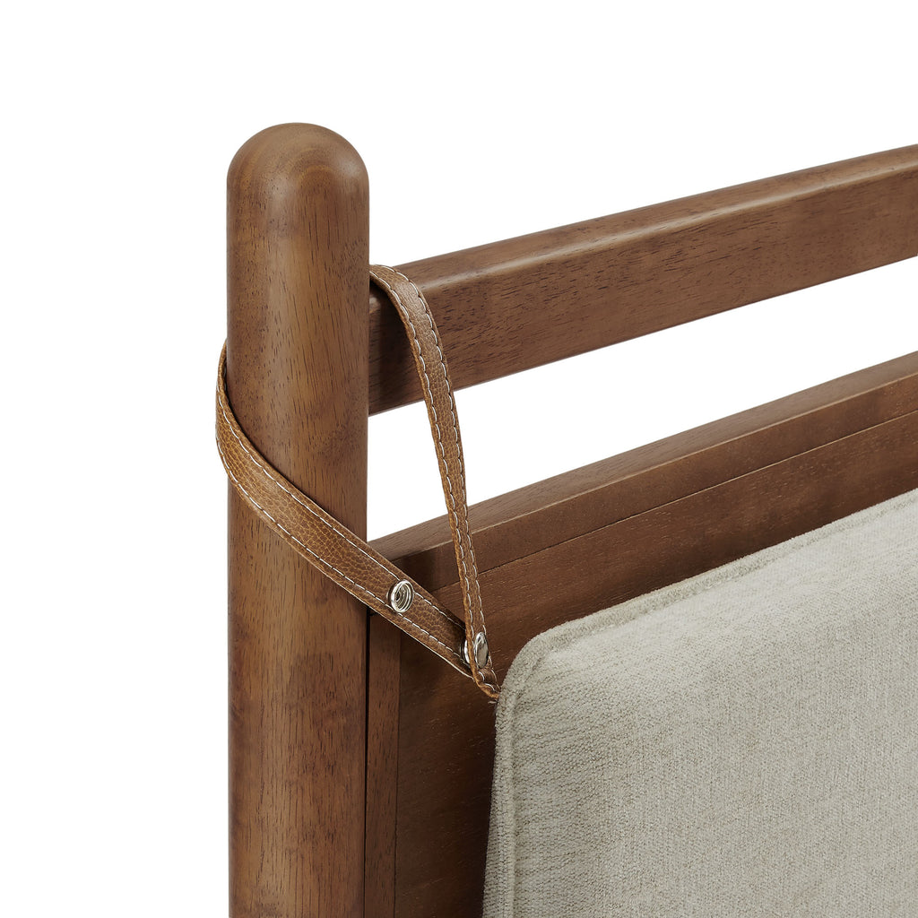 Leni Full Size Wood Platform Bed Frame - Walnut Heathered Ivory