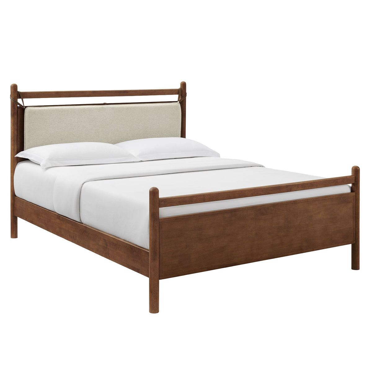 Leni Size Wood Platform Bed Frame - Walnut Heathered Ivory — Walnut Heathered Ivory King