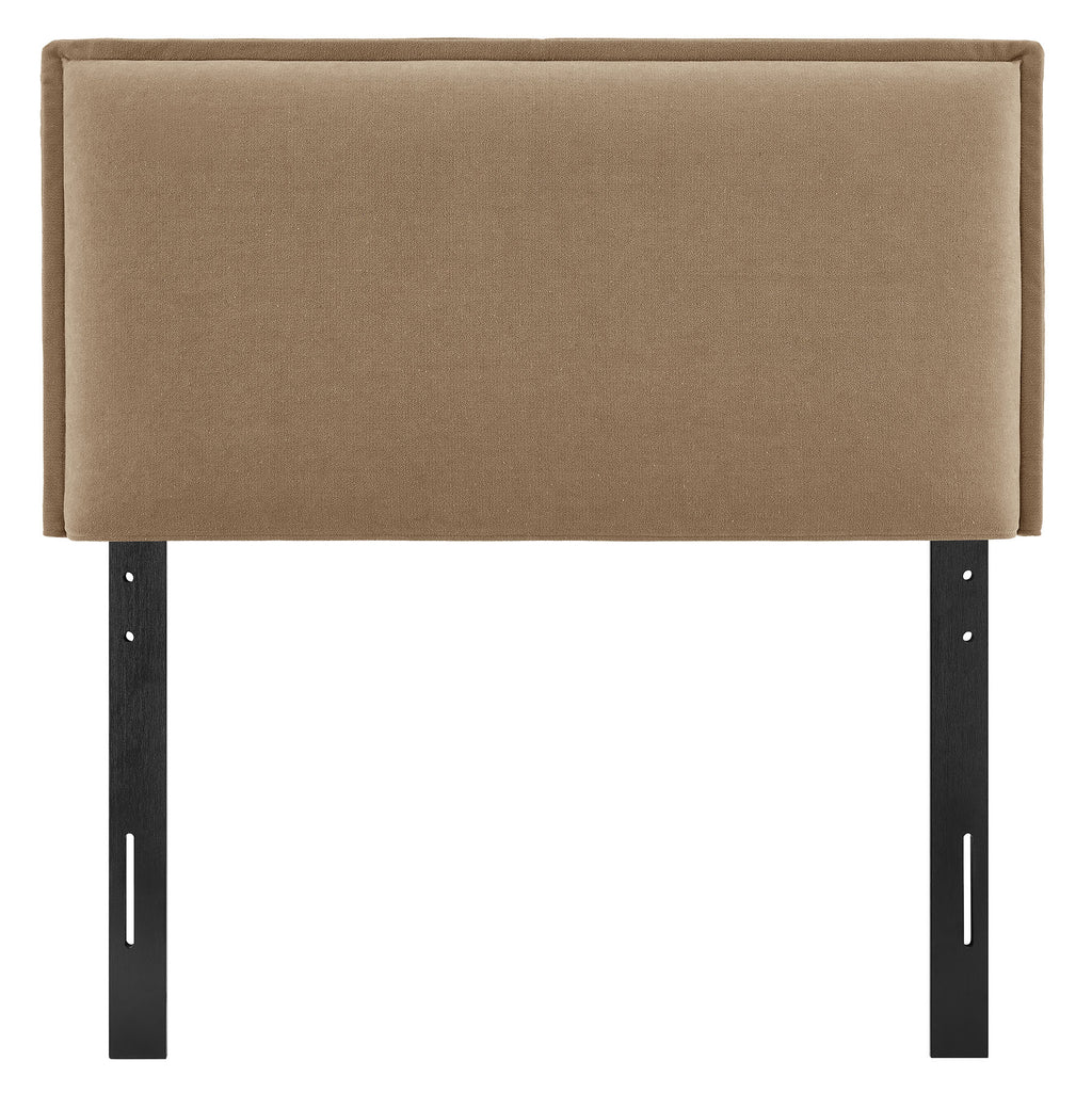 Camille Upholstered Linen Blend Twin Size Headboard - Almond
