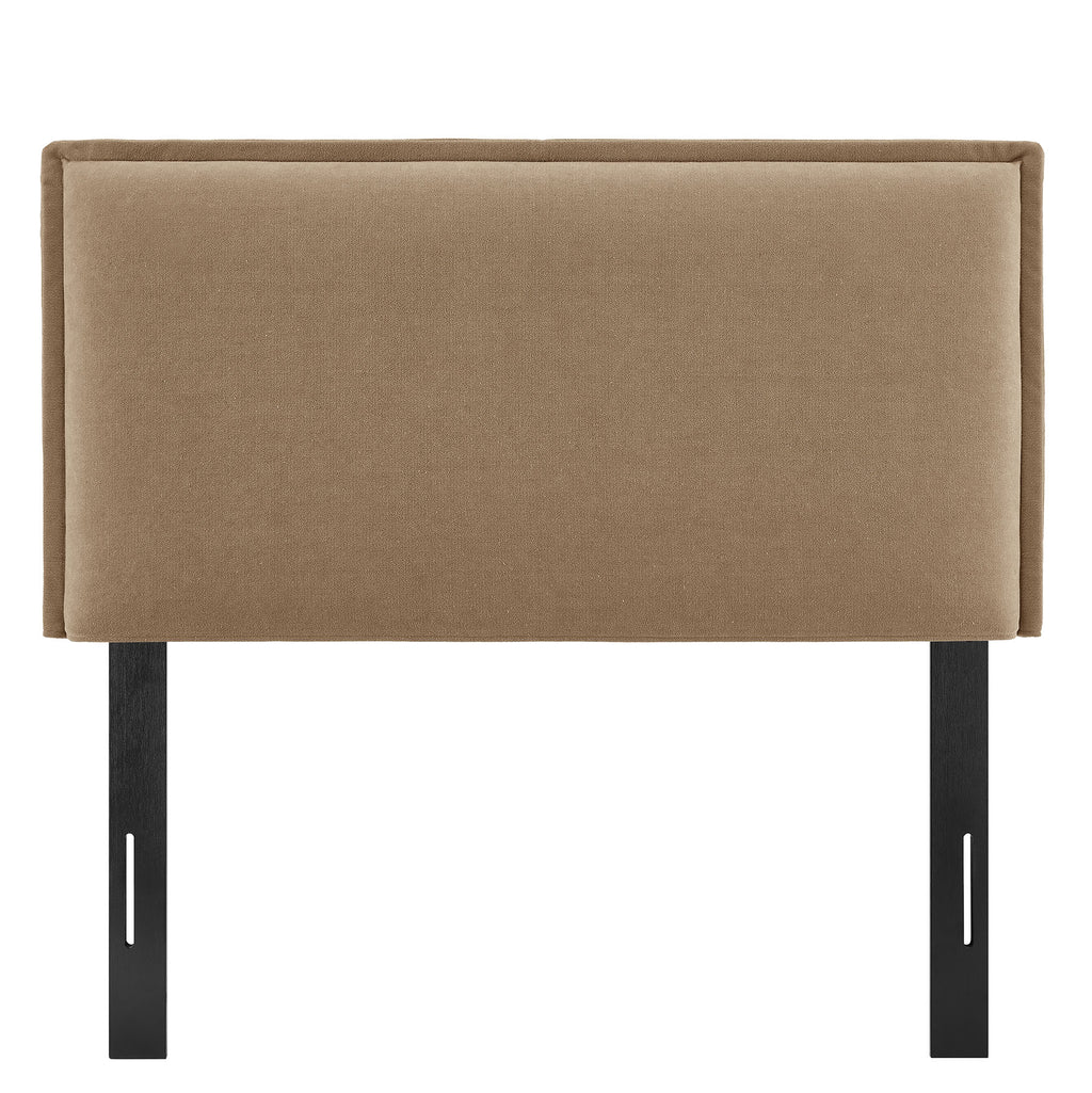 Camille Upholstered Linen Blend Twin Size Headboard - Almond