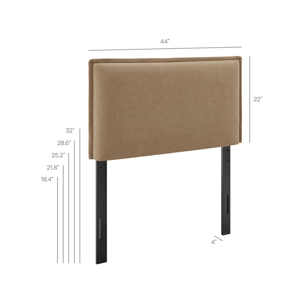 Camille Upholstered Linen Blend Twin Size Headboard - Almond