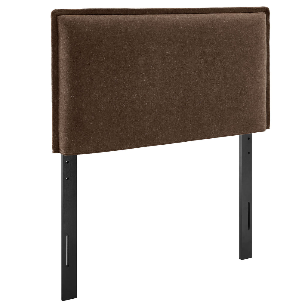 Camille Upholstered Linen Blend Twin Size Headboard - Cocoa
