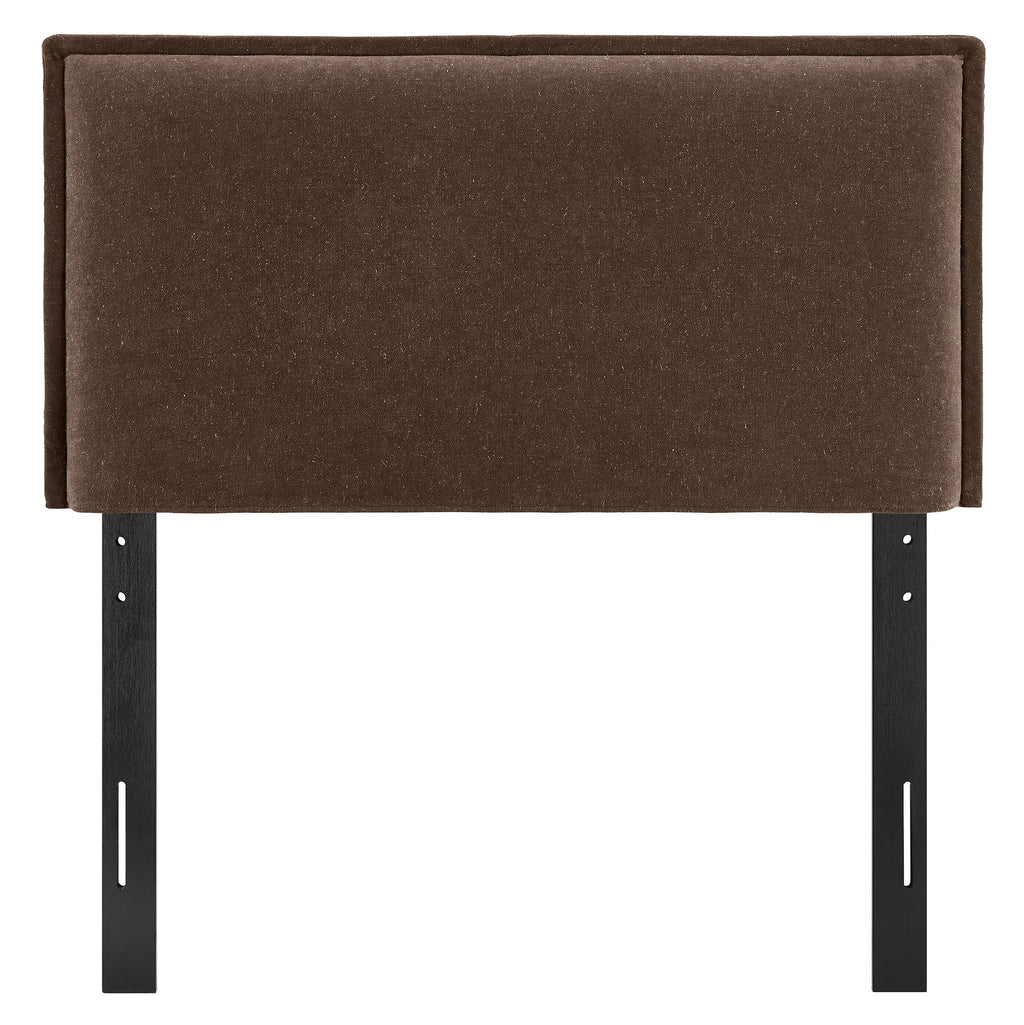 Camille Upholstered Linen Blend Twin Size Headboard - Cocoa