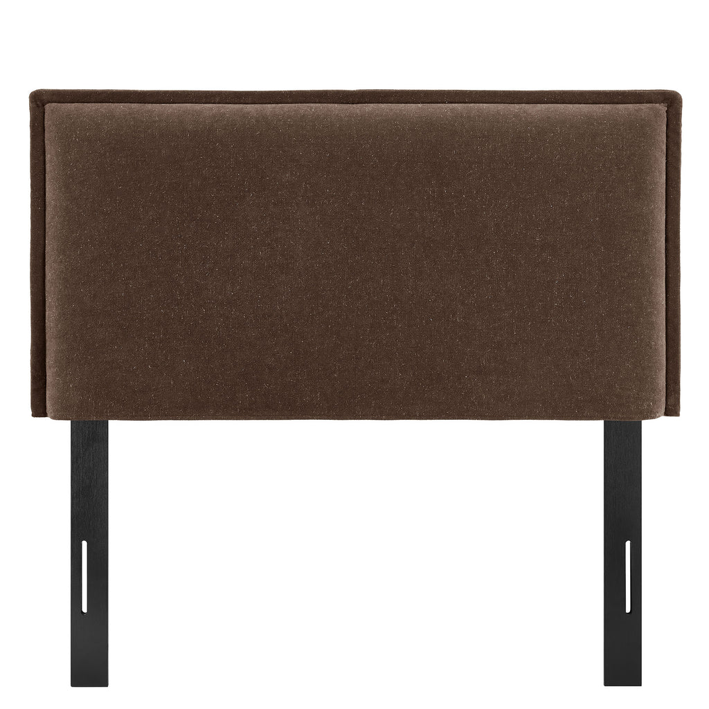 Camille Upholstered Linen Blend Twin Size Headboard - Cocoa