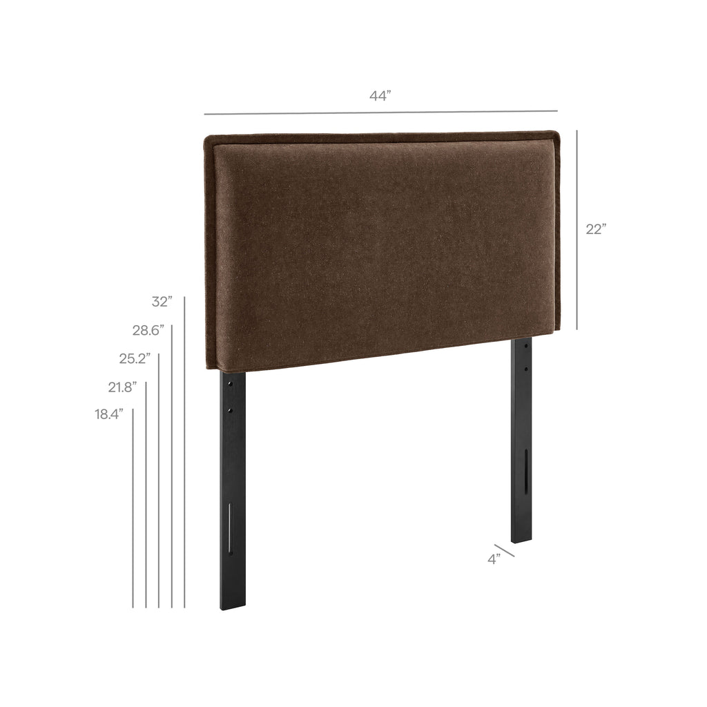 Camille Upholstered Linen Blend Twin Size Headboard - Cocoa