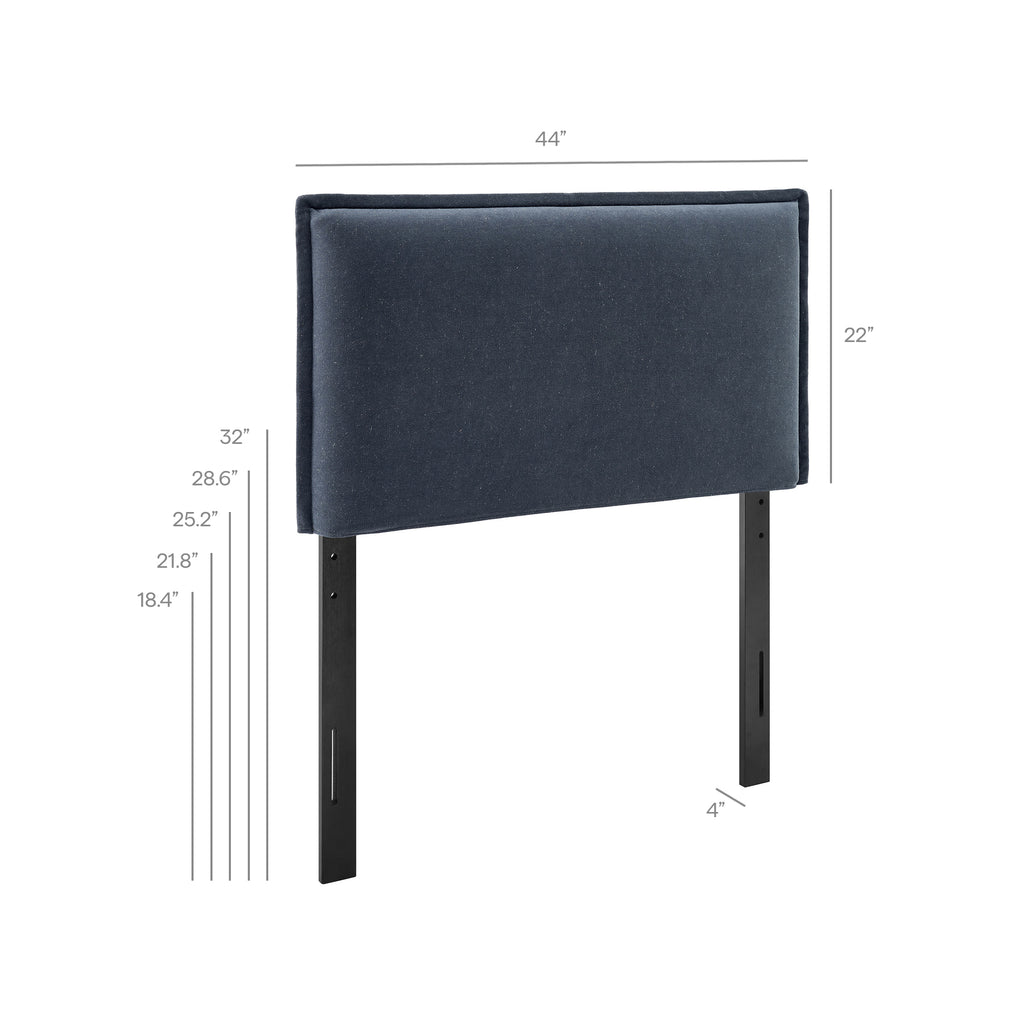 Camille Upholstered Linen Blend Twin Size Headboard - Denim