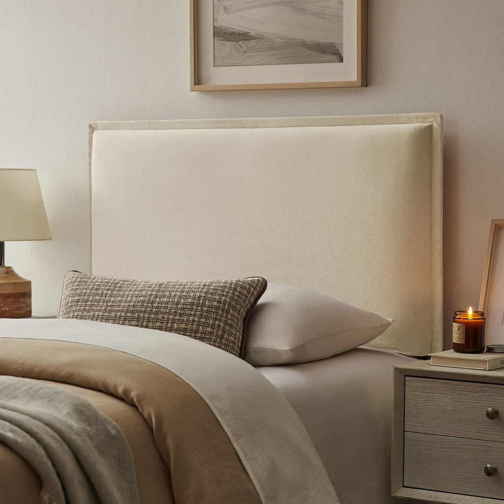 Camille Upholstered Linen Blend Twin Size Headboard