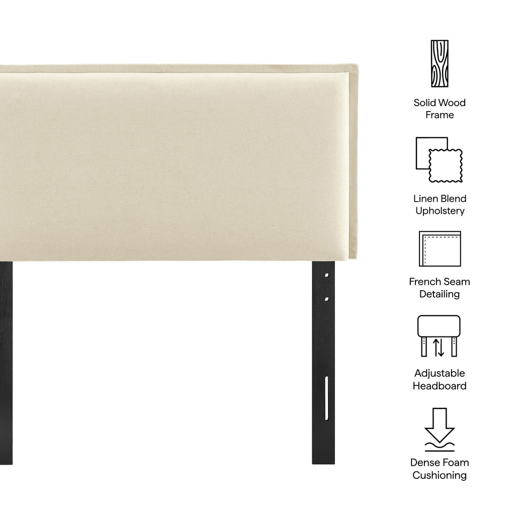 Camille Upholstered Linen Blend Twin Size Headboard