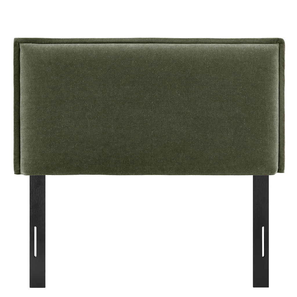 Camille Upholstered Linen Blend Twin Size Headboard - Sage