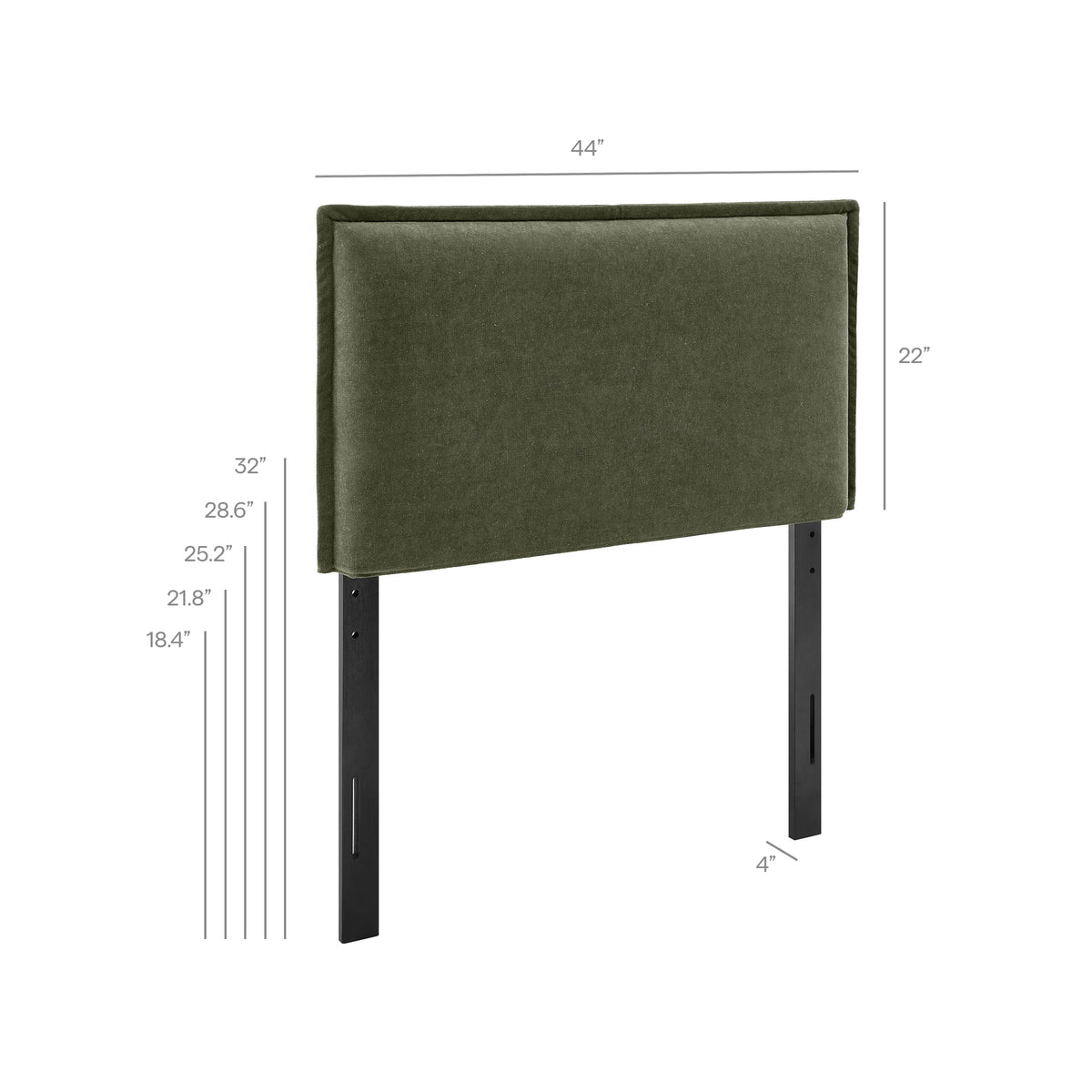 Camille Upholstered Linen Blend Twin Size Headboard - Sage