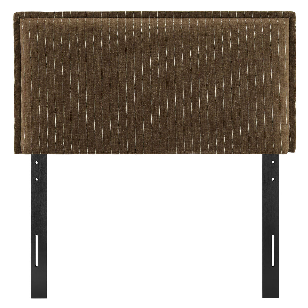 Camille Striped Linen Blend Twin Size Headboard - Earth Stripe