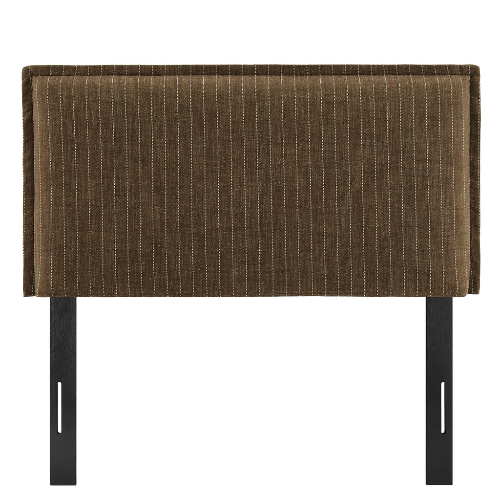 Camille Striped Linen Blend Twin Size Headboard - Earth Stripe