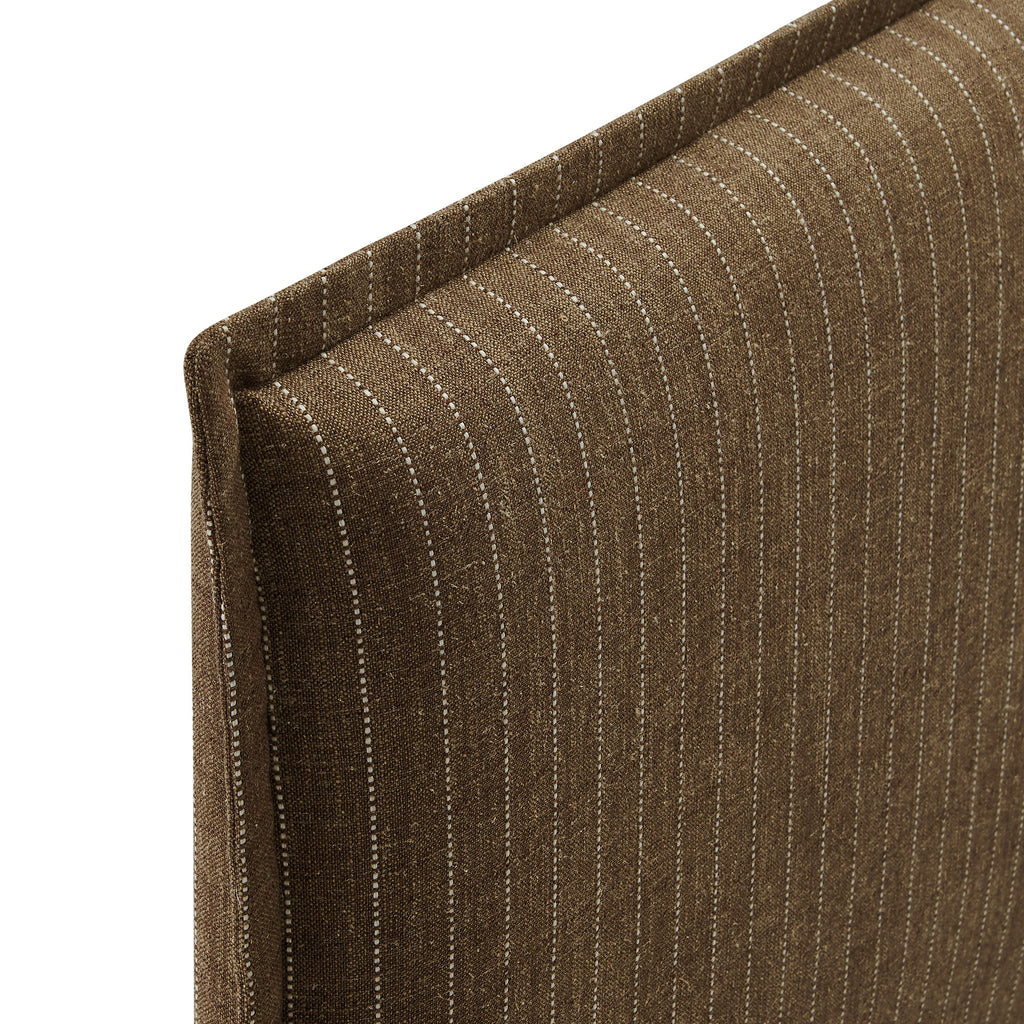 Camille Striped Linen Blend Twin Size Headboard - Earth Stripe
