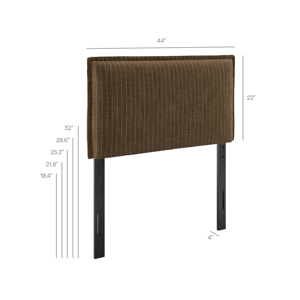 Camille Striped Linen Blend Twin Size Headboard - Earth Stripe