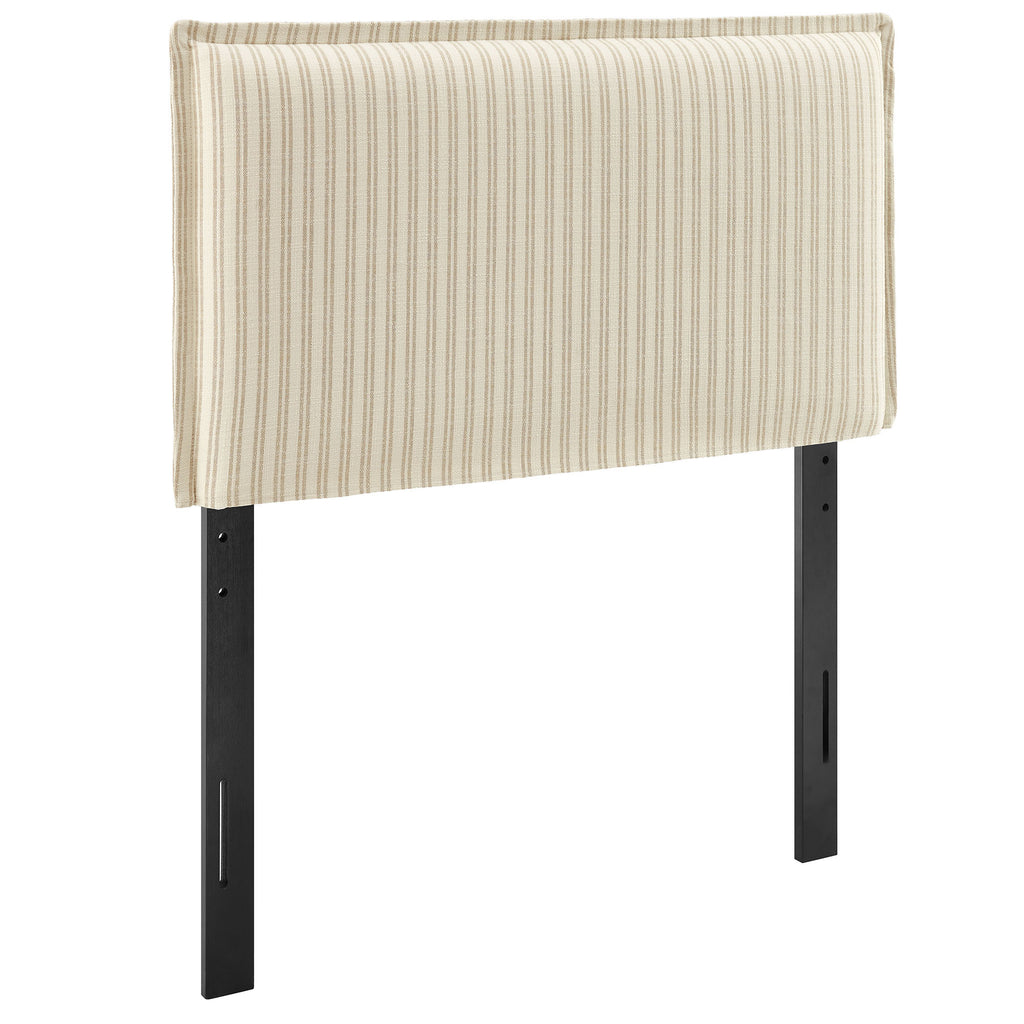 Camille Striped Linen Blend Twin Size Headboard - Oatmeal Stripe