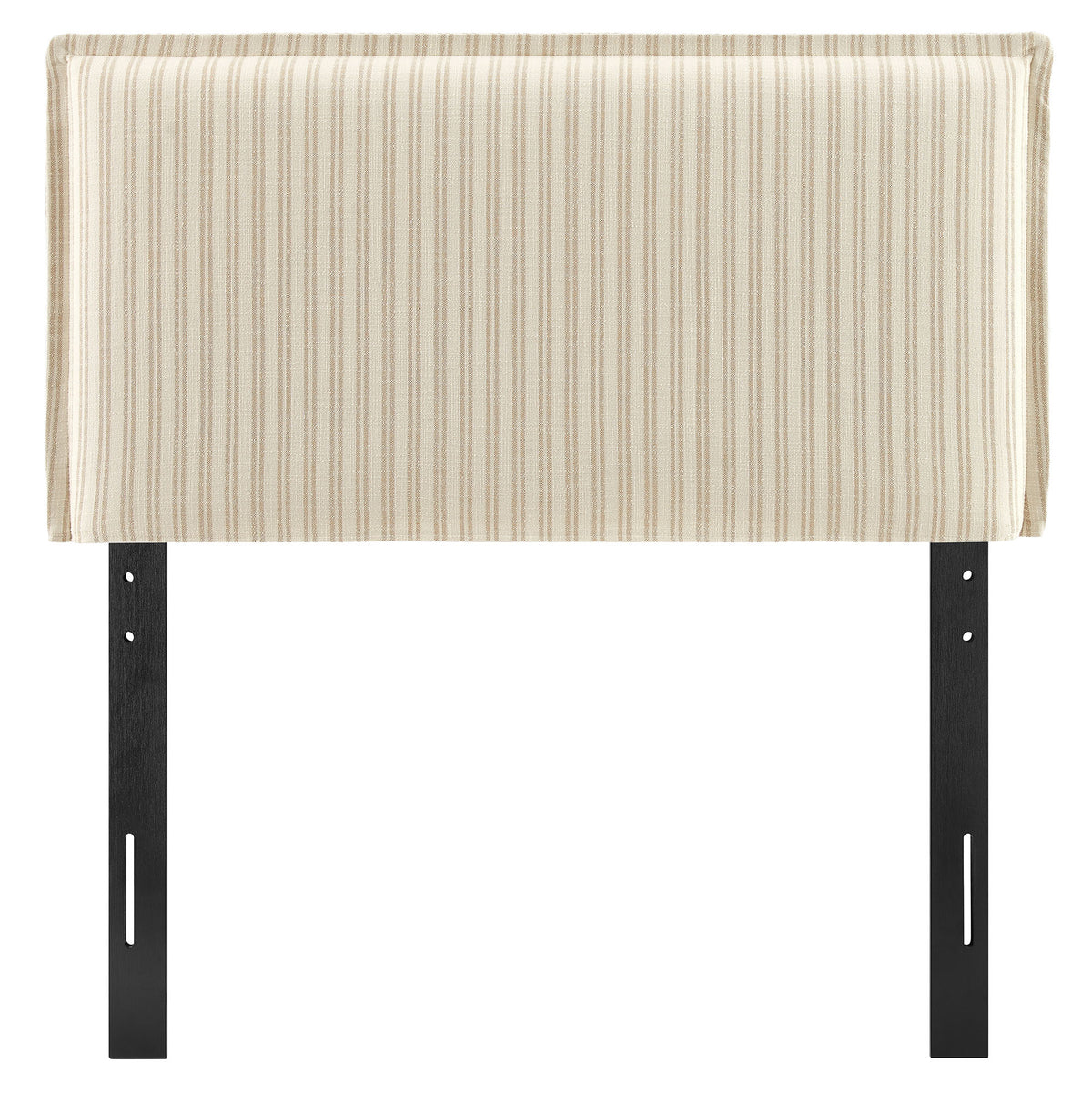 Camille Striped Linen Blend Twin Size Headboard - Oatmeal Stripe