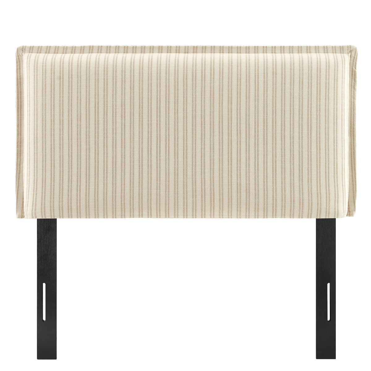 Camille Striped Linen Blend Twin Size Headboard - Oatmeal Stripe