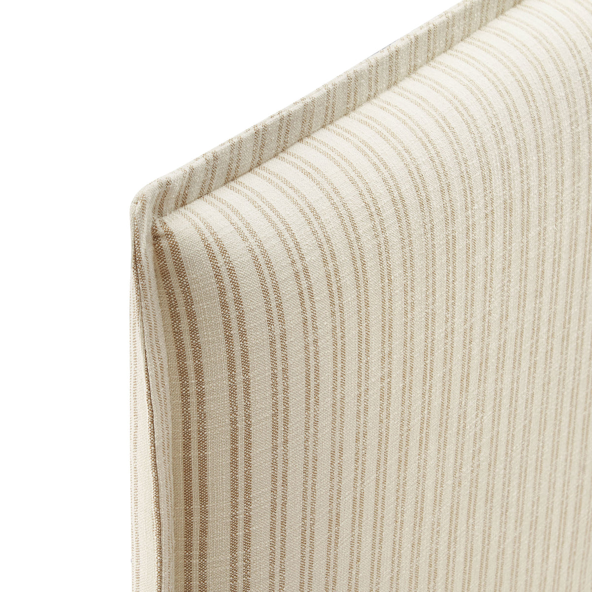 Camille Striped Linen Blend Twin Size Headboard - Oatmeal Stripe